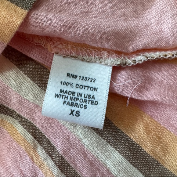 XiRENA XS Pink Villa Stripe Long Sleeve Shirt Dress ~ Coastal Minimalist Boho - Picture 8 of 8